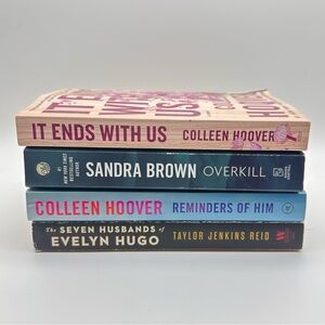 4 Paperback Novel Lot - Reminders of him, overkill, it ends with us